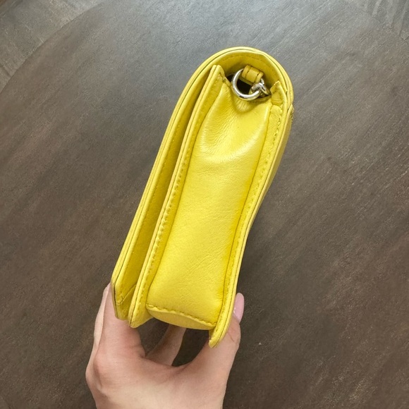 Rebecca Minkoff Chevron Quilted Small Love Crossbody Bag - Yellow Leather - EUC - Picture 5 of 11